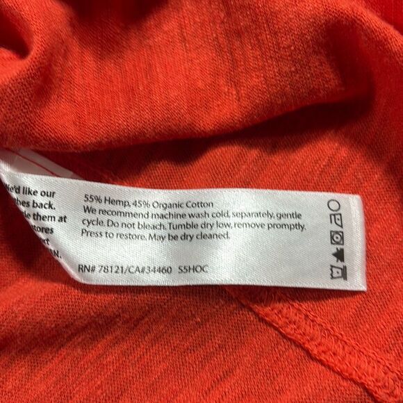 Eileen Fisher organic cotton and hemp deep v neck midi dress Geranium‎ Small - Picture 12 of 12